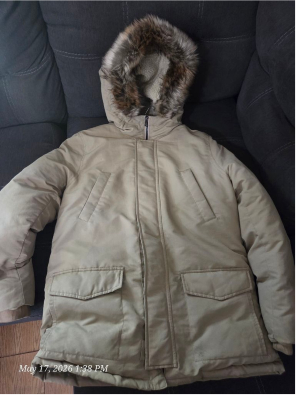 Ralph Lauren Boy's Size 18-20 Faux Fur Heavyweight winter coat